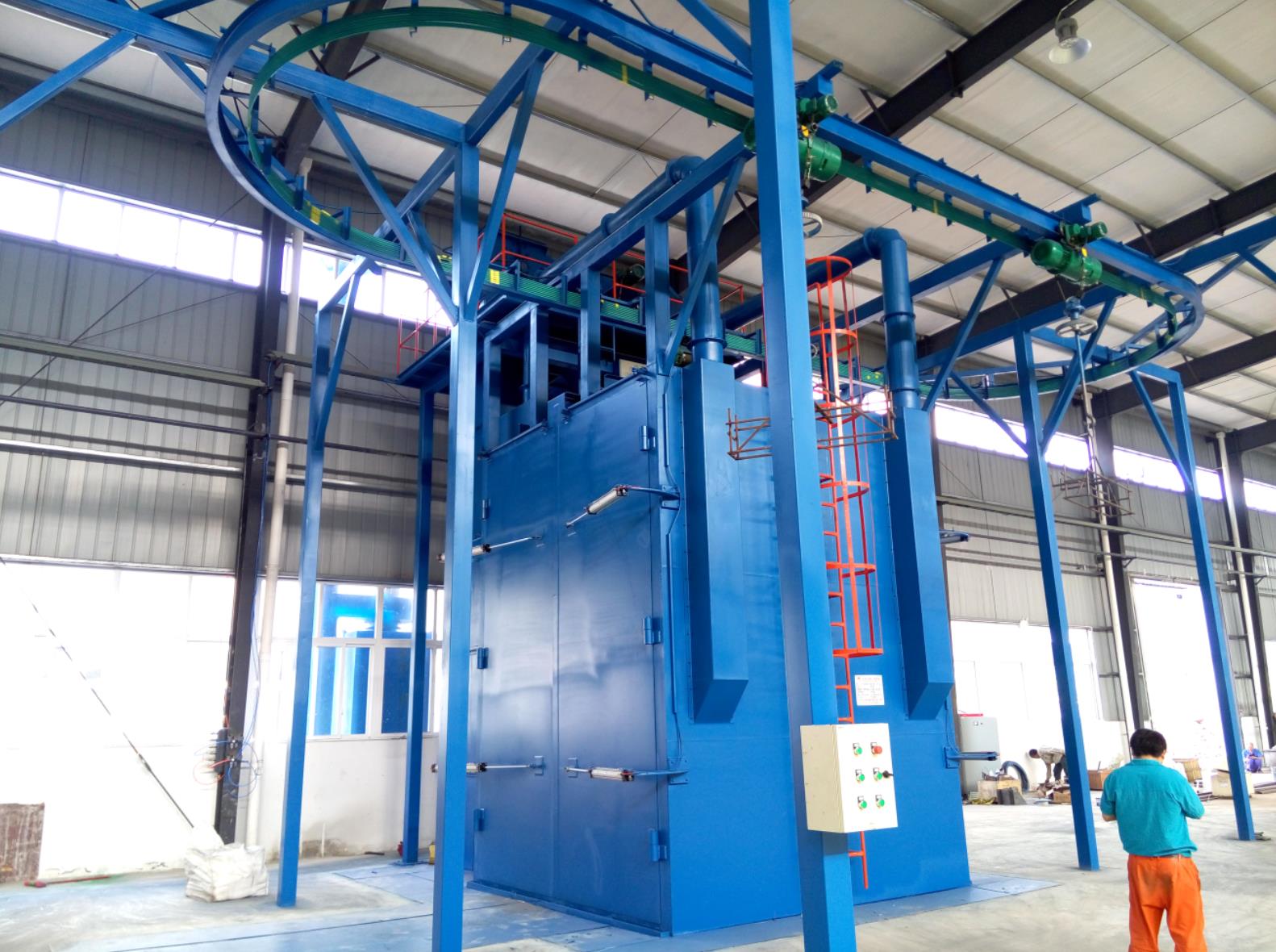 江蘇拋丸機除銹設備 陳述一下懸鏈式拋丸機優點